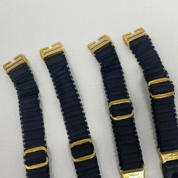 Agent Provocateur Black Ribbed Suspender Clips - Picture 4 of 5